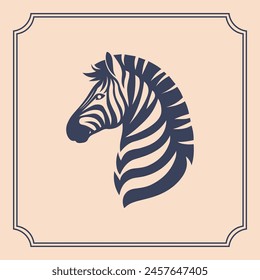 
Zebra head logo style silhouette illustration