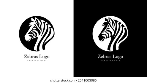 Zebra head shaped logo design with modern style