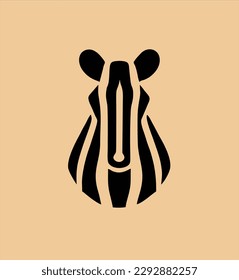 cabeza de cebra, diseño simple minimalista de logotipo