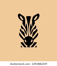 zebra head, simple minimalist logo design