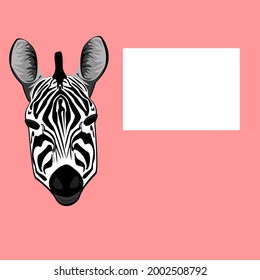 Zebra head vector in beautiful style