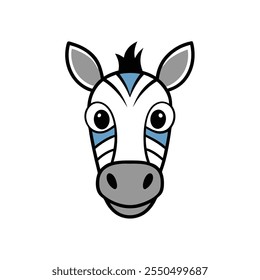 Arte de Ilustración vectorial de cabeza de cebra