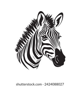 Zebra head vector illustration isolated on white background