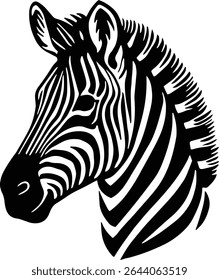 ilustração de vetor de cabeça de zebra isolada no fundo transparente