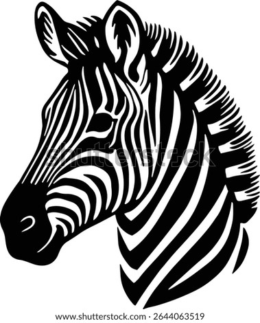 zebra head vector illustration isolated on transparent background