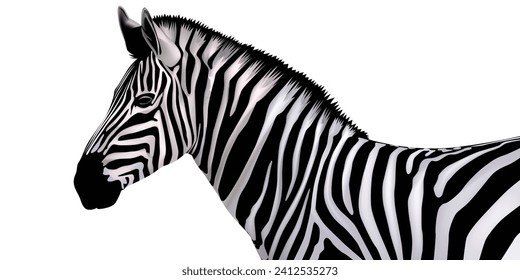 línea de tiras de caballo de cebra en ilustración vectorial en blanco y negro.