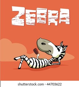 Zebra with ice-cream