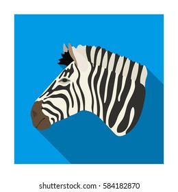 Zebra icon in flat style isolated on white background. Realistic animals symbol stock vector illustration.