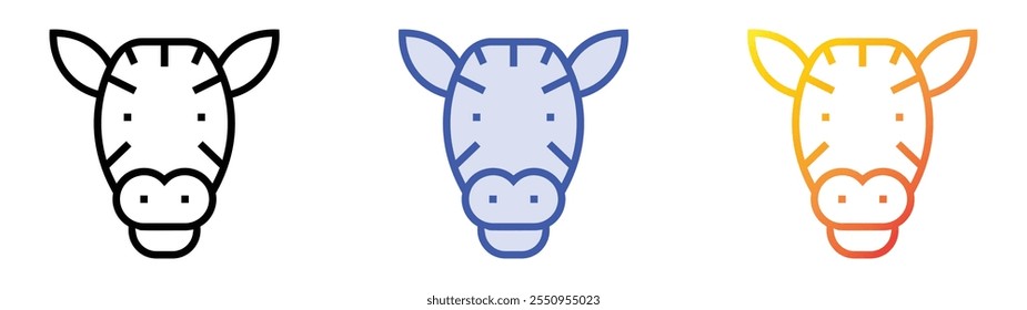 zebra icon. Linear, Blue Fill and Gradient Style Design Isolated On White Background