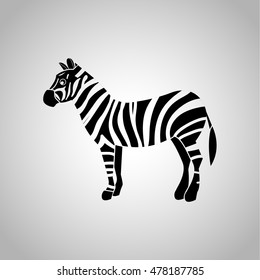 Zebra icon on the background