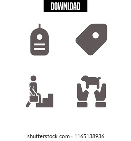 zebra icon. This set with label, animal and pedestrian vector icons for mobile and web