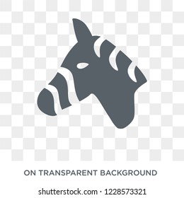 Zebra icon. Trendy flat vector Zebra icon on transparent background from animals collection. 