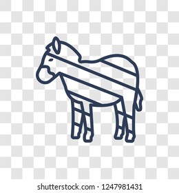 Zebra icon. Trendy linear Zebra logo concept on transparent background from animals  collection