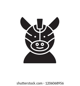 zebra icon vector. animal icon glyph style
