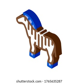 Zebra Icon Vector. Isometric Zebra sign. color isolated symbol illustration