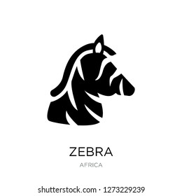 zebra icon vector on white background, zebra trendy filled icons from Africa collection, zebra simple element illustration