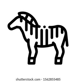 Zebra Icon Vector. Outline Zebra Sign. Isolated Contour Symbol Illustration