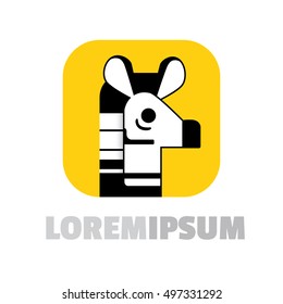 Zebra Icon.Animal logo.Icon for mobile applications.Flat design.App icon design.
