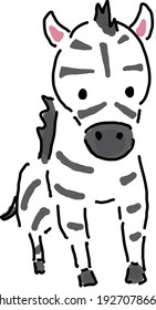 zebra illustration rough cute kawaii
