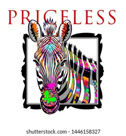 zebra illustration tee graphic print design