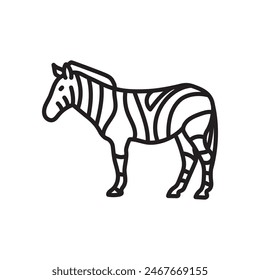 Zebra isolated outline Icon, Vector Illustration