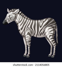 zebra isolated Vector Cartoon  illustration design 
