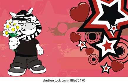 zebra kid cartoon background in vector format