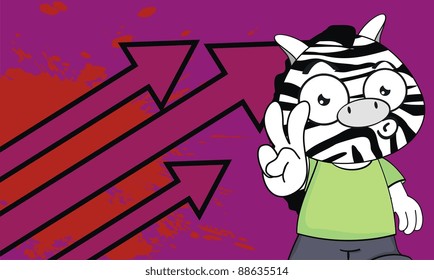 zebra kid cartoon background in vector format