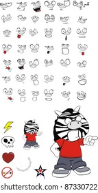 zebra kid cartoon set in vector format