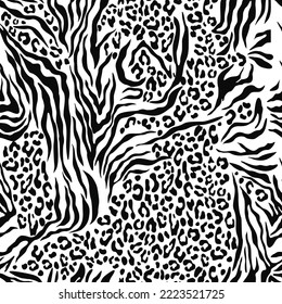 
zebra leopard pattern vector seamless modern trendy print