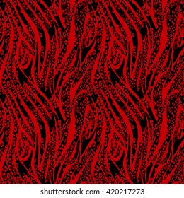 Zebra and leopard skin seamless pattern. Fur. Animal skin.
