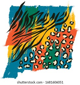 
zebra and leopard textile pattern