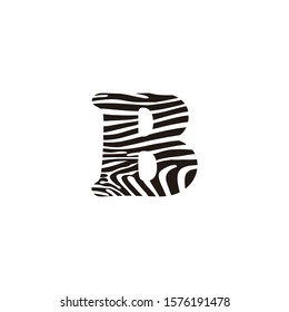 Zebra Letter B Logo Icon Design Created with Black and White Stripes Vector. 