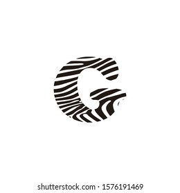 Zebra Letter G Logo Icon Design Created with Black and White Stripes Vector. 