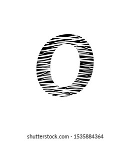 Zebra Letter O Logo Design with Black and White Stripes Vector. Monochrome O Zebra logo