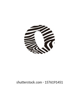 Zebra Letter O Logo Icon Design Created with Black and White Stripes Vector. 