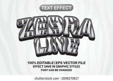 zebra line 3d editable text effect