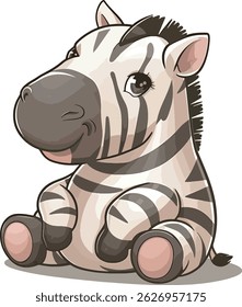 Zebra line art sticker illustration premium quality