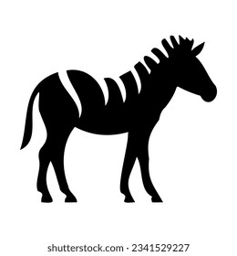 Zebra line icon. Horse, walker, stripes, savannah, africa, animal, zoo, tail, black mane. Black vector icons on a white background for Business