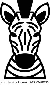 A zebra in line icon style
