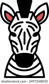 A zebra in line icon style