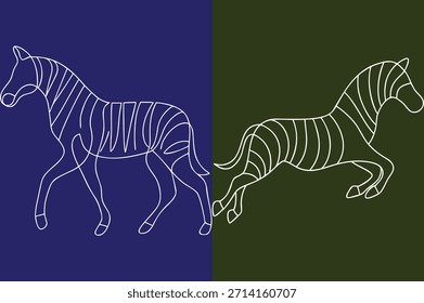 zebra line single art illustrations