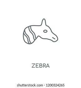 Zebra linear icon. Zebra concept stroke symbol design. Thin graphic elements vector illustration, outline pattern on a white background, eps 10.