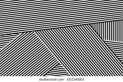 Diseño de líneas de cebra con vectores de franjas en blanco y negro, textura de moda en franjas, impresión en cebra