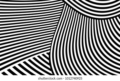 Diseño de líneas de cebra con vectores de franjas en blanco y negro, textura de moda en franjas, impresión en cebra
