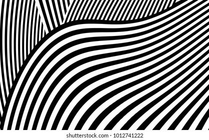 Zebra Lines Design with Black and White Stripes Vector, Stripes Fashion Texture, Zebra Print