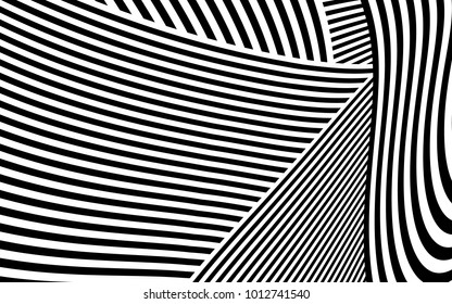 Diseño de líneas de cebra con vectores de franjas en blanco y negro, textura de moda en franjas, impresión en cebra