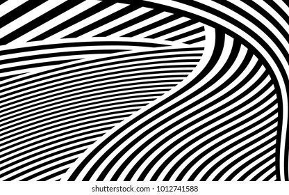 Diseño de líneas de cebra con vectores de franjas en blanco y negro, textura de moda en franjas, impresión en cebra