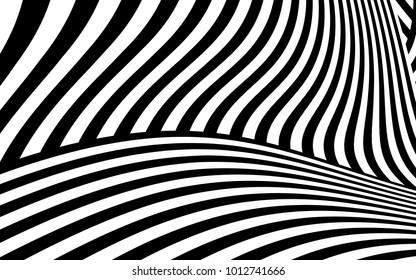 Diseño de líneas de cebra con vectores de franjas en blanco y negro, textura de moda en franjas, impresión en cebra