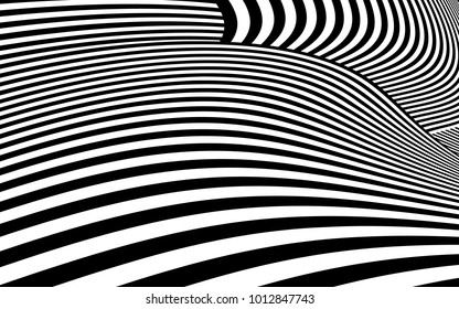Diseño de líneas de cebra con vectores de franjas en blanco y negro, textura de moda en franjas, impresión en cebra